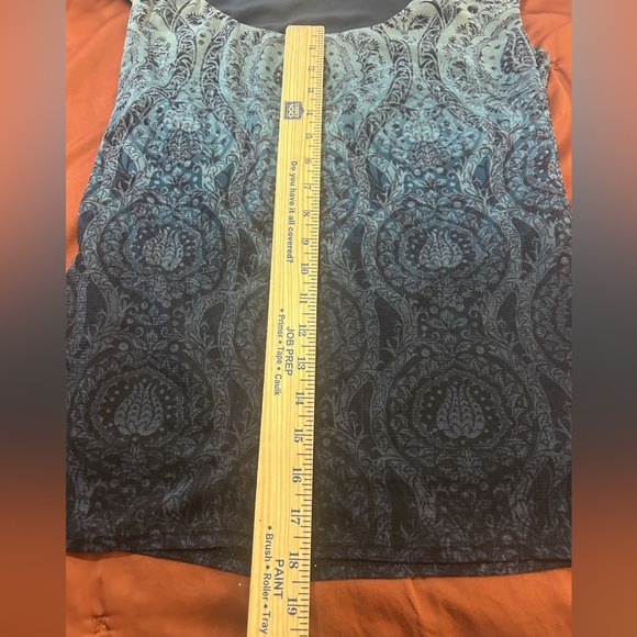 MEDIUM Vintage 90's y2k Indie Blue Ombre Cap Sleeve Fitted Stretchy Blouse - Picture 6 of 9